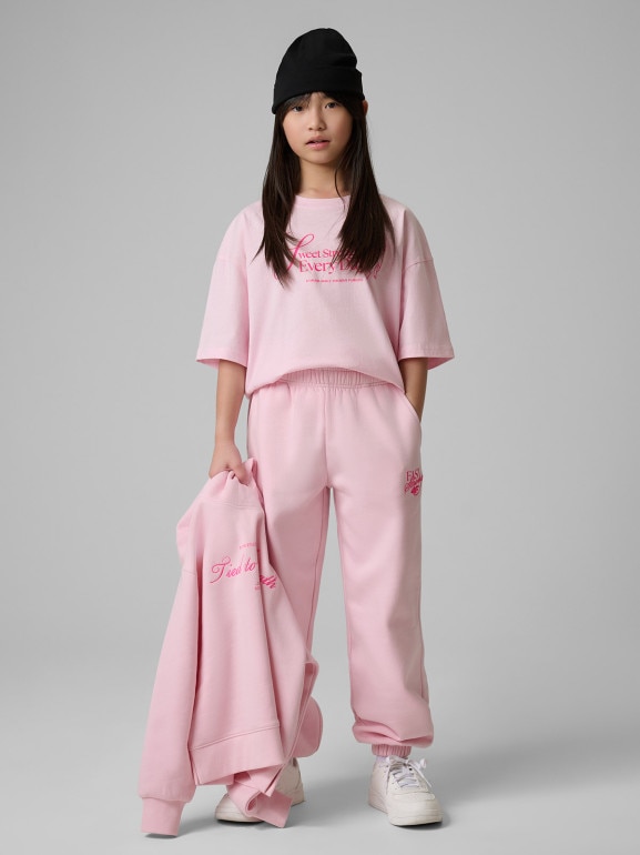 Dziewczęcy t-shirt z nadrukiem 4F 4FJRSS26TTSHF3690 - różowy