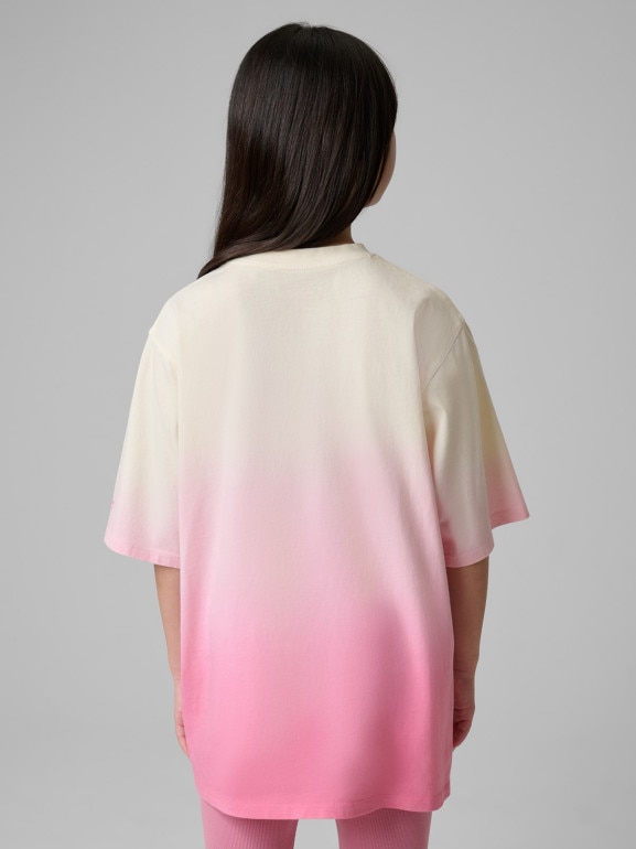 Dziewczęcy t-shirt z nadrukiem 4F 4FJWSS26TTSHF2883 - różowy