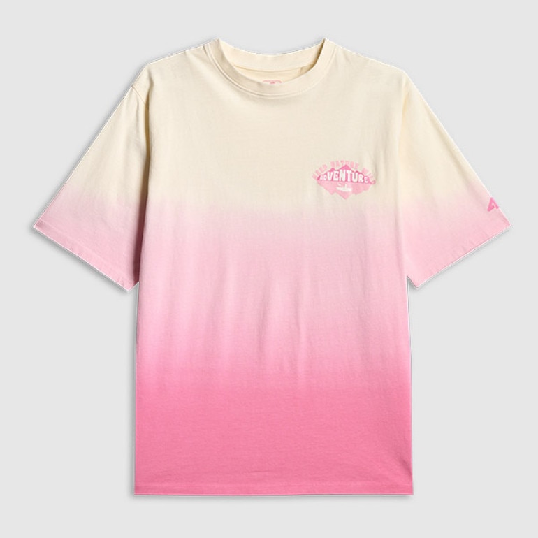 Dziewczęcy t-shirt z nadrukiem 4F 4FJWSS26TTSHF2883 - różowy