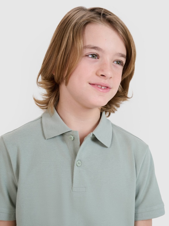Chłopięca koszulka polo 4F 4FJWSS25TPTSM483 - turkusowa