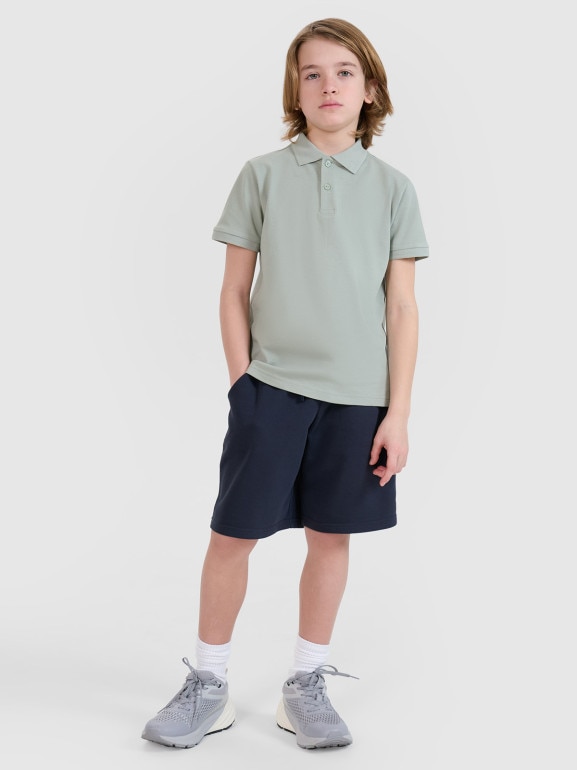 Chłopięca koszulka polo 4F 4FJWSS25TPTSM483 - turkusowa