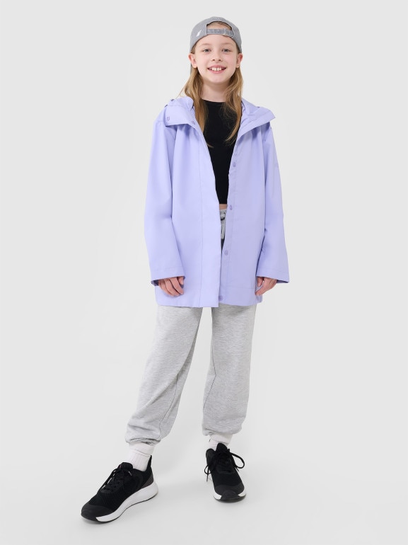 Dziecięca kurtka przejściowa przeciwdeszczowa 4F 4FJWSS25TJACU213 - fioletowa