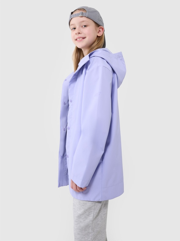 Dziecięca kurtka przejściowa przeciwdeszczowa 4F 4FJWSS25TJACU213 - fioletowa