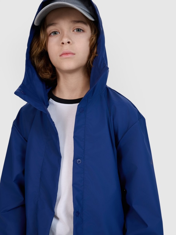 Dziecięca kurtka przejściowa przeciwdeszczowa 4F 4FJWSS25TJACU213 - granatowa