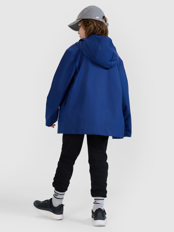 Dziecięca kurtka przejściowa przeciwdeszczowa 4F 4FJWSS25TJACU213 - granatowa