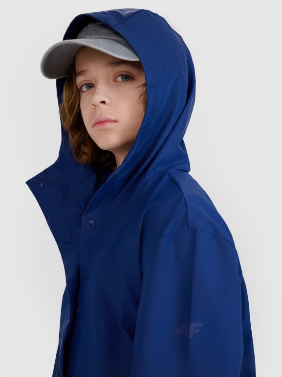 Dziecięca kurtka przejściowa przeciwdeszczowa 4F 4FJWSS25TJACU213 - granatowa