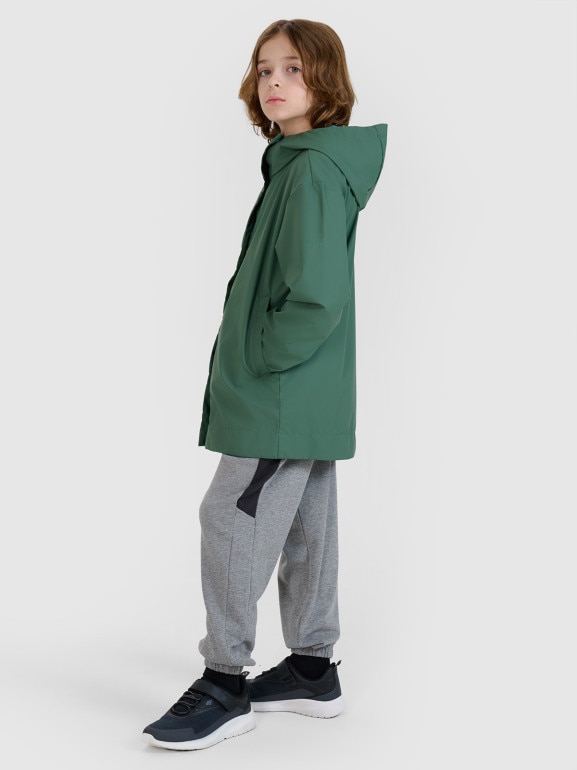 Dziecięca kurtka przejściowa przeciwdeszczowa 4F 4FJWSS25TJACU213 - zielona