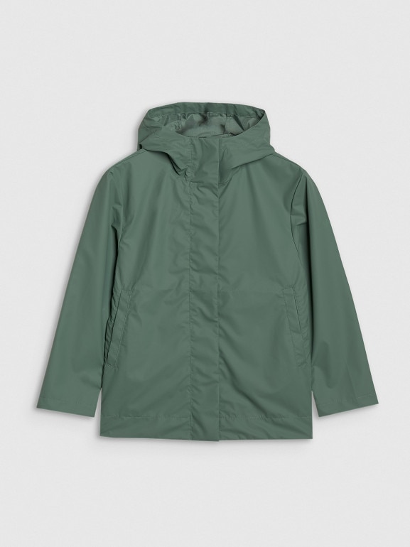 Dziecięca kurtka przejściowa przeciwdeszczowa 4F 4FJWSS25TJACU213 - zielona