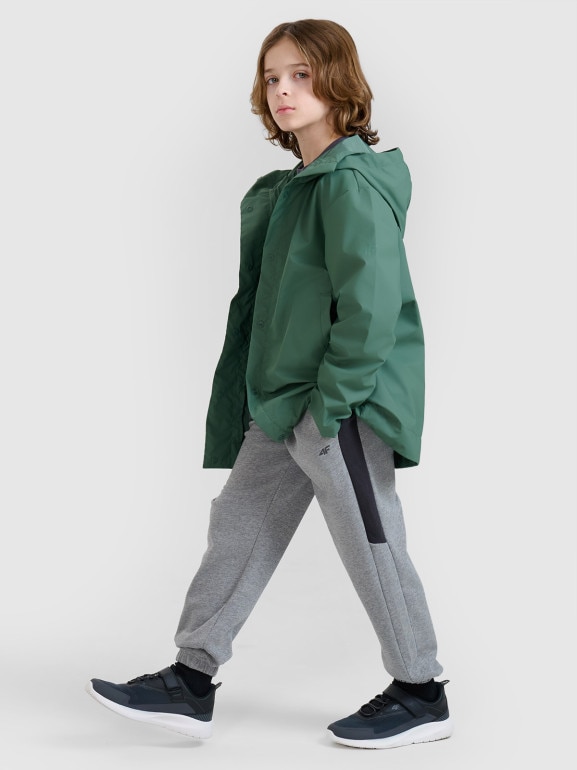 Dziecięca kurtka przejściowa przeciwdeszczowa 4F 4FJWSS25TJACU213 - zielona
