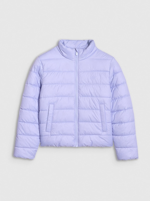 Dziewczęca kurtka puchowa pikowana 4F 4FJWSS25TDJAF515  - fioletowa
