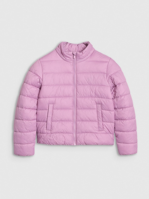 Dziewczęca kurtka puchowa pikowana 4F 4FJWSS25TDJAF515  - różowa