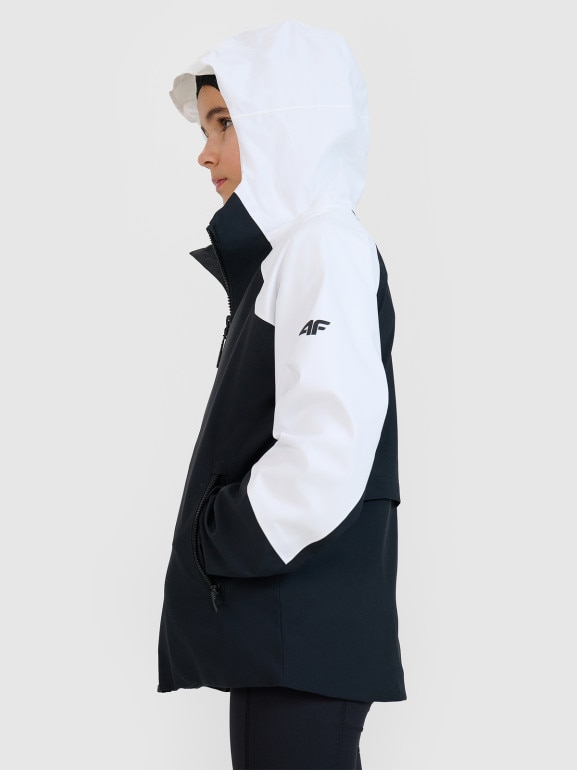 Dziewczęca kurtka trekkingowa membrana 5000 4F 4FJWSS25TTJAF676 - czarna