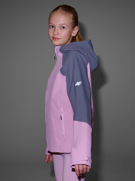 Dziewczęca kurtka trekkingowa membrana 5000 4F 4FJWSS25TTJAF676 - różowa