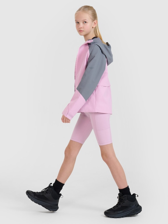 Dziewczęca kurtka trekkingowa membrana 5000 4F 4FJWSS25TTJAF676 - różowa