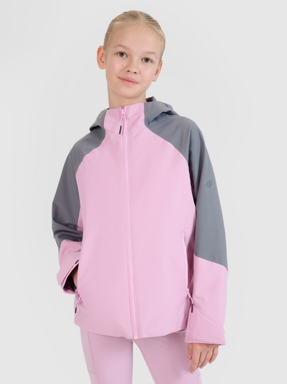 Dziewczęca kurtka trekkingowa membrana 5000 4F 4FJWSS25TTJAF676 - różowa