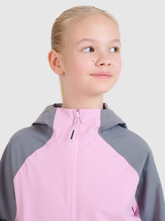 Dziewczęca kurtka trekkingowa membrana 5000 4F 4FJWSS25TTJAF676 - różowa