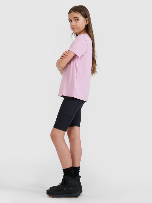 Dziewczęce kolarki trekkingowe 4F 4FJWSS25TFSHF0857 - czarne