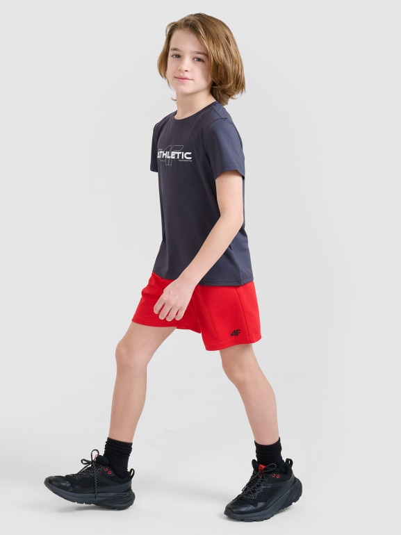 Chłopięce spodenki treningowe 4F 4FJWSS25TFSHM0859 - czerwone