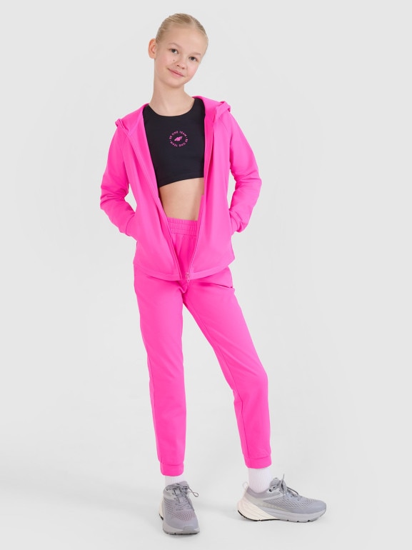 Dziewczęce spodnie sportowe 4F 4FJWSS25TFTRF0875 - różowe