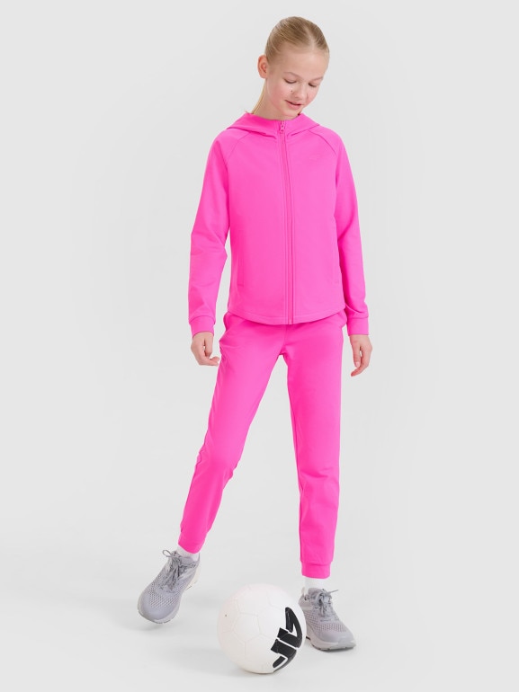 Dziewczęce spodnie sportowe 4F 4FJWSS25TFTRF0875 - różowe