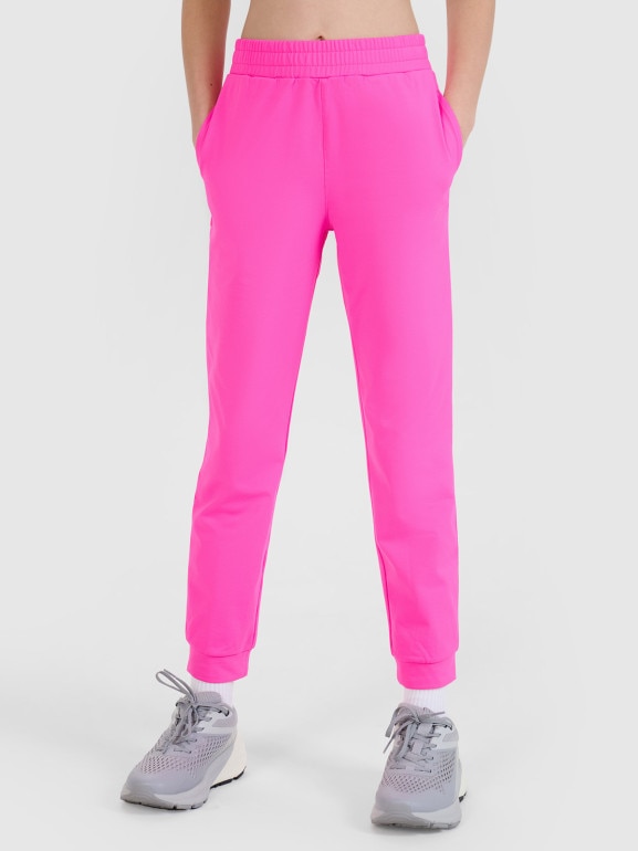 Dziewczęce spodnie sportowe 4F 4FJWSS25TFTRF0875 - różowe