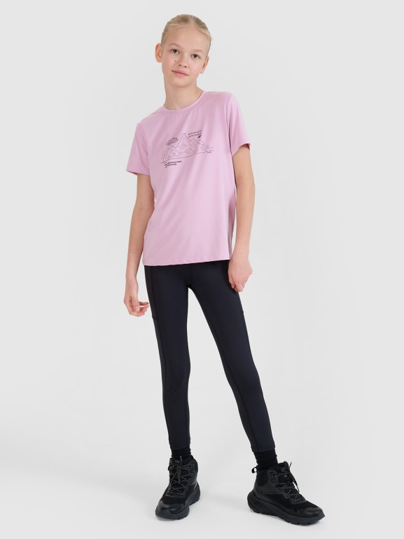 Dziewczęce spodnie trekkingowe 4F 4FJWSS25TFTRF0757 - czarne