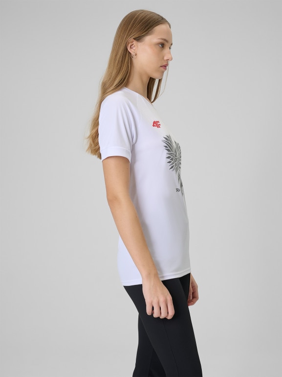 Koszulka kibica uniseks 4F 4FRSS26TFTSM2725 - biała