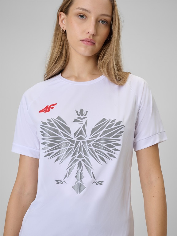 Koszulka kibica uniseks 4F 4FRSS26TFTSM2725 - biała