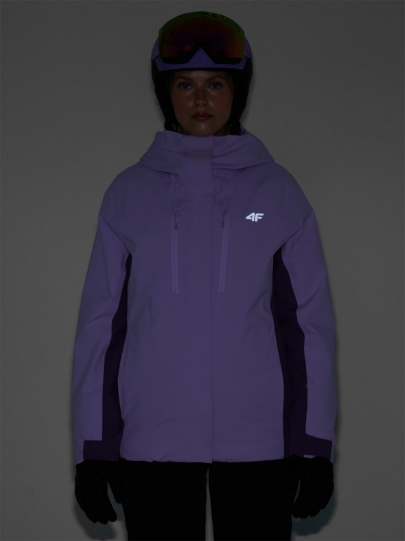 Damska kurtka narciarska 4F 4FWAW24TTJAF593 - fioletowa