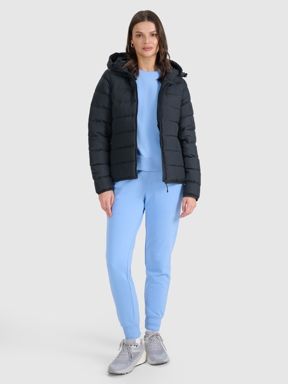 Kurtka puchowa pikowana z kapturem 4F 4FRAW25TDJAF0800 - czarna