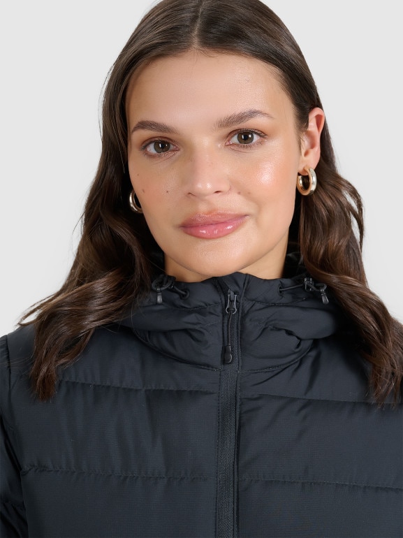 Kurtka puchowa pikowana z kapturem 4F 4FRAW25TDJAF0800 - czarna