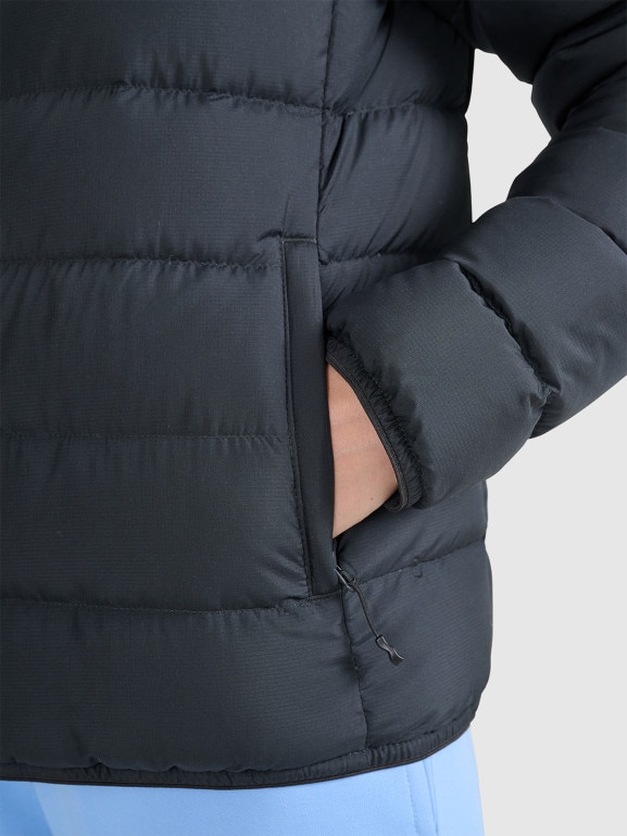 Kurtka puchowa pikowana z kapturem 4F 4FRAW25TDJAF0800 - czarna
