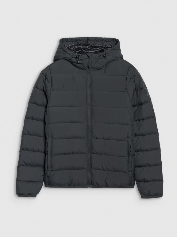 Kurtka puchowa pikowana z kapturem 4F 4FRAW25TDJAF0800 - czarna