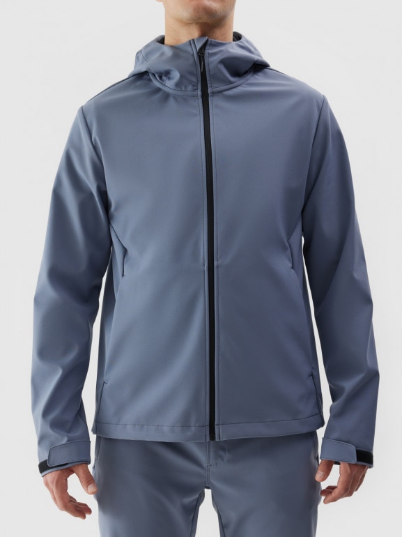 Męska kurtka softshell membrana 5000 4F 4FWAW24TSOFM283 - niebieska