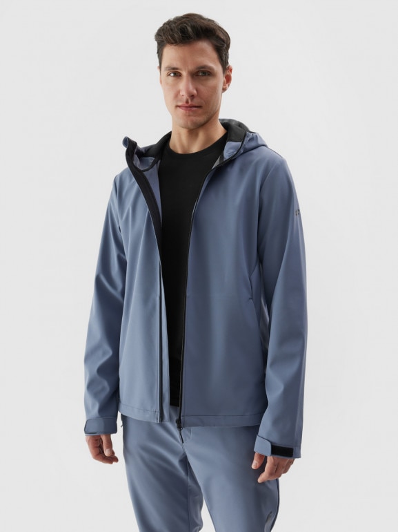 Męska kurtka softshell membrana 5000 4F 4FWAW24TSOFM283 - niebieska