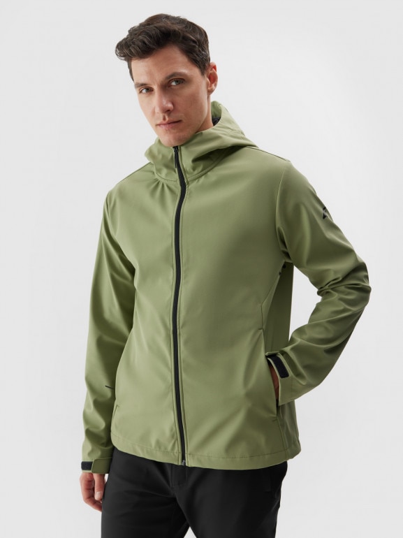 Męska kurtka softshell membrana 5000 4F 4FWAW24TSOFM283 - zielona