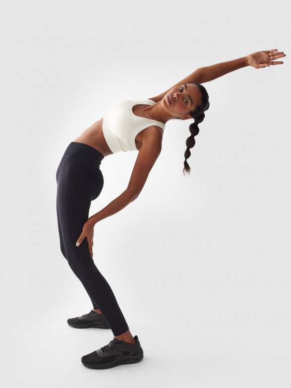 Damskie legginsy treningowe 4F 4FWAW24TFTIF278 - czarne