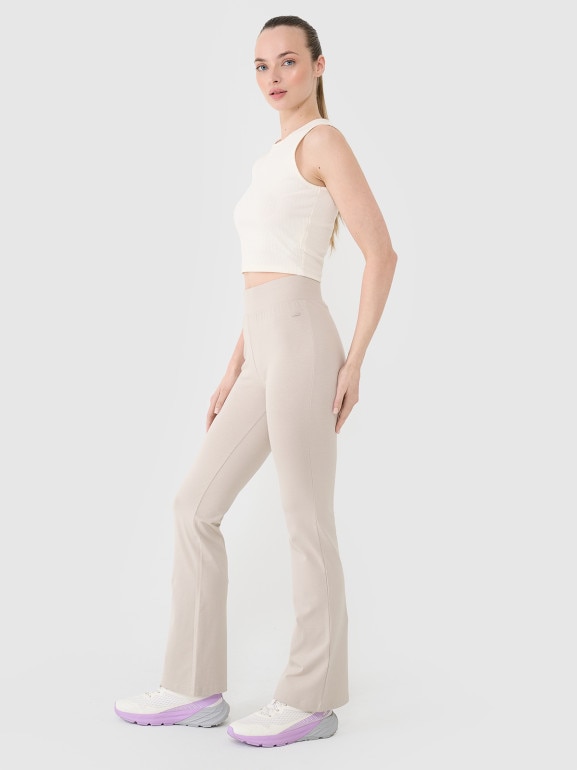 Damskie legginsy 4F 4FRSS25TTIGF258 - beżowe