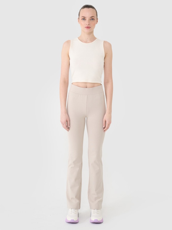 Damskie legginsy 4F 4FRSS25TTIGF258 - beżowe