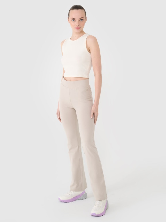 Damskie legginsy 4F 4FRSS25TTIGF258 - beżowe