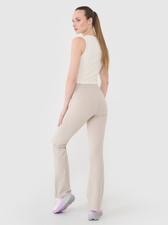 Damskie legginsy 4F 4FRSS25TTIGF258 - beżowe