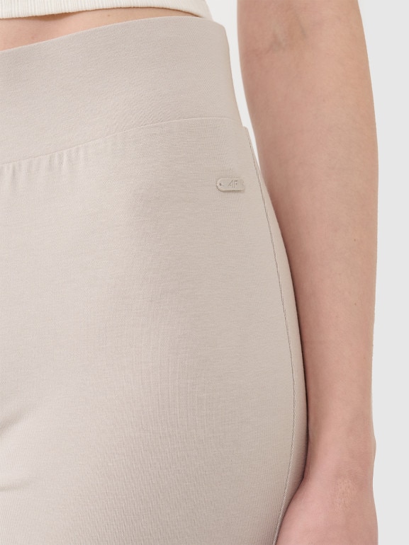 Damskie legginsy 4F 4FRSS25TTIGF258 - beżowe
