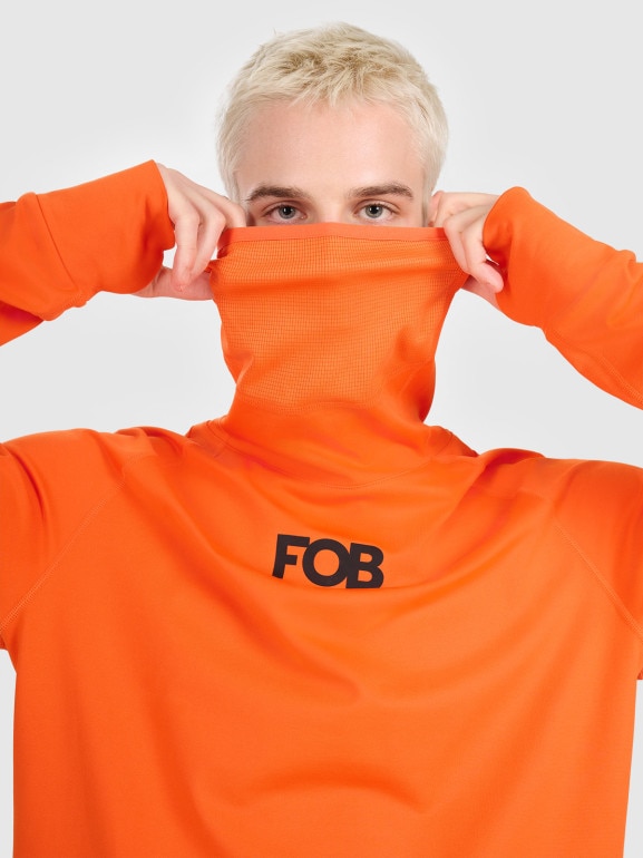 Męska bielizna termiczna ocieplana (góra) 4F 4FWAW25UBRUM089 - pomarańczowa