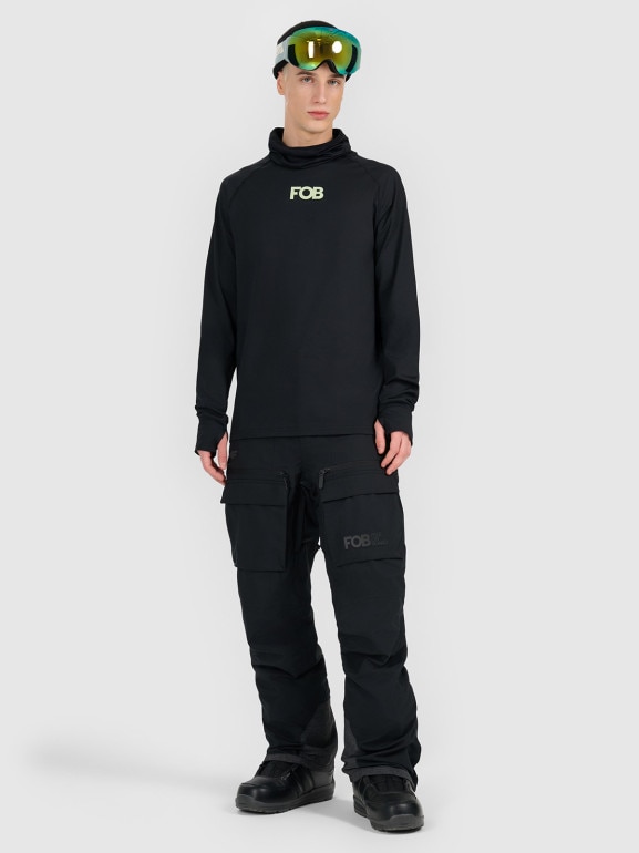 Męska bielizna termiczna ocieplana (góra) 4F 4FWAW25UBRUM089 - czarna