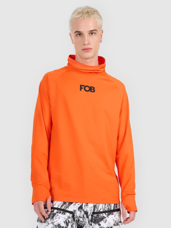 Męska bielizna termiczna ocieplana (góra) 4F 4FWAW25UBRUM089 - pomarańczowa