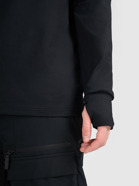 Męska bielizna termiczna ocieplana (góra) 4F 4FWAW25UBRUM089 - czarna