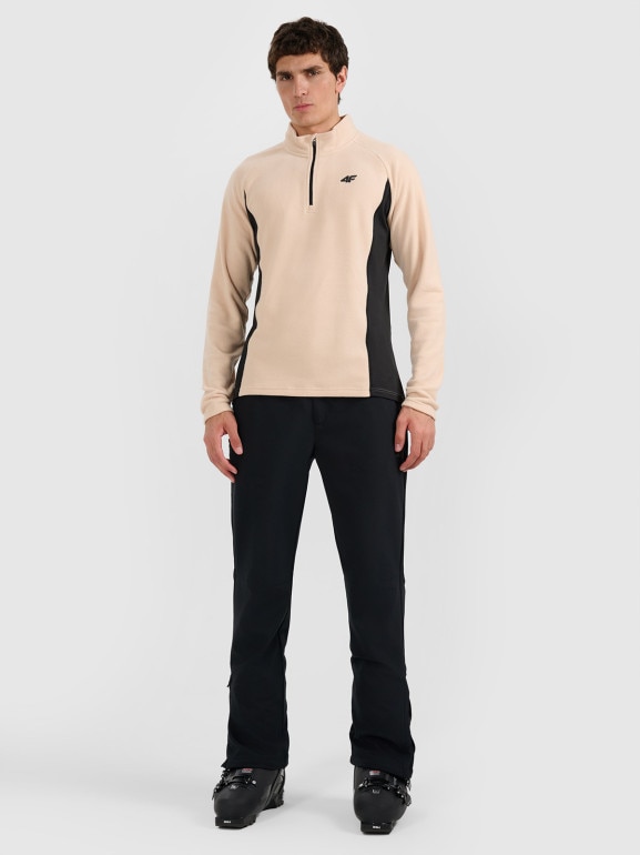 Męska bielizna termiczna polarowa (góra) 4F 4FWAW25UFLEM066 - beżowa