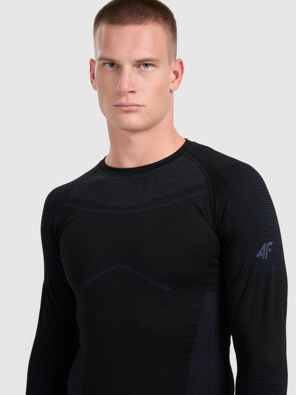 Męska bielizna termoaktywna (góra) 4F 4FWAW25USEAM222 - czarna