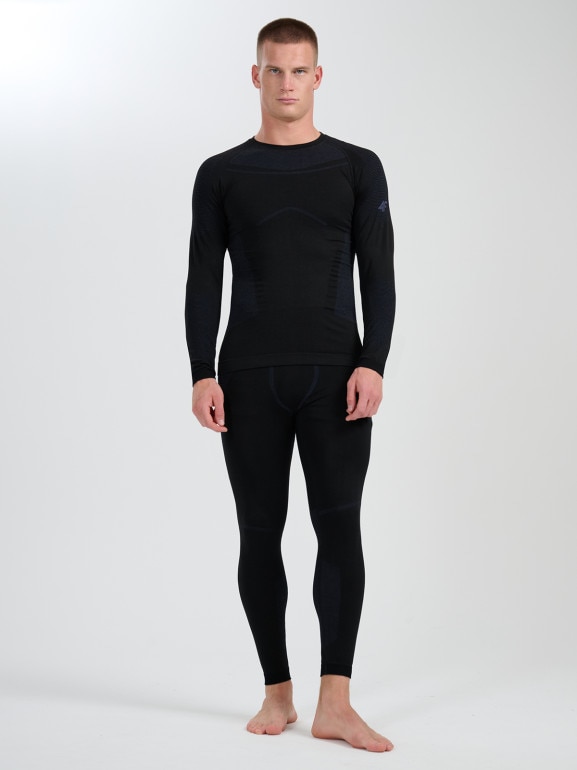 Męska bielizna termoaktywna (góra) 4F 4FWAW25USEAM222 - czarna