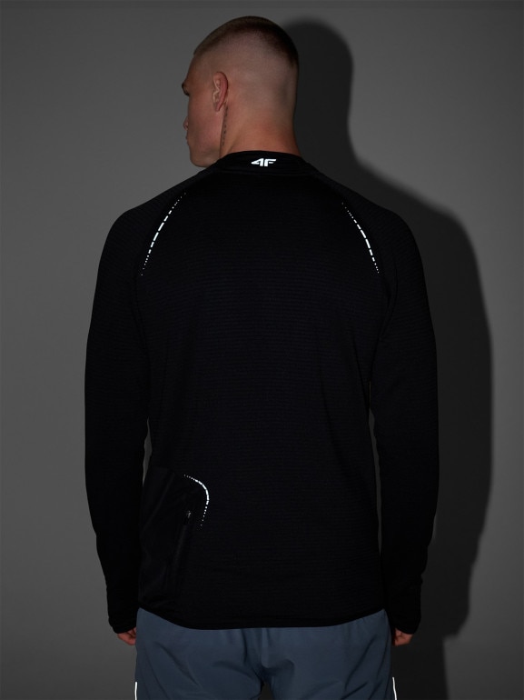 Męska bluza do biegania 4F 4FWAW25TFSWM575 - czarna